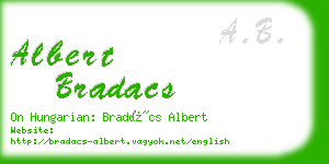 albert bradacs business card